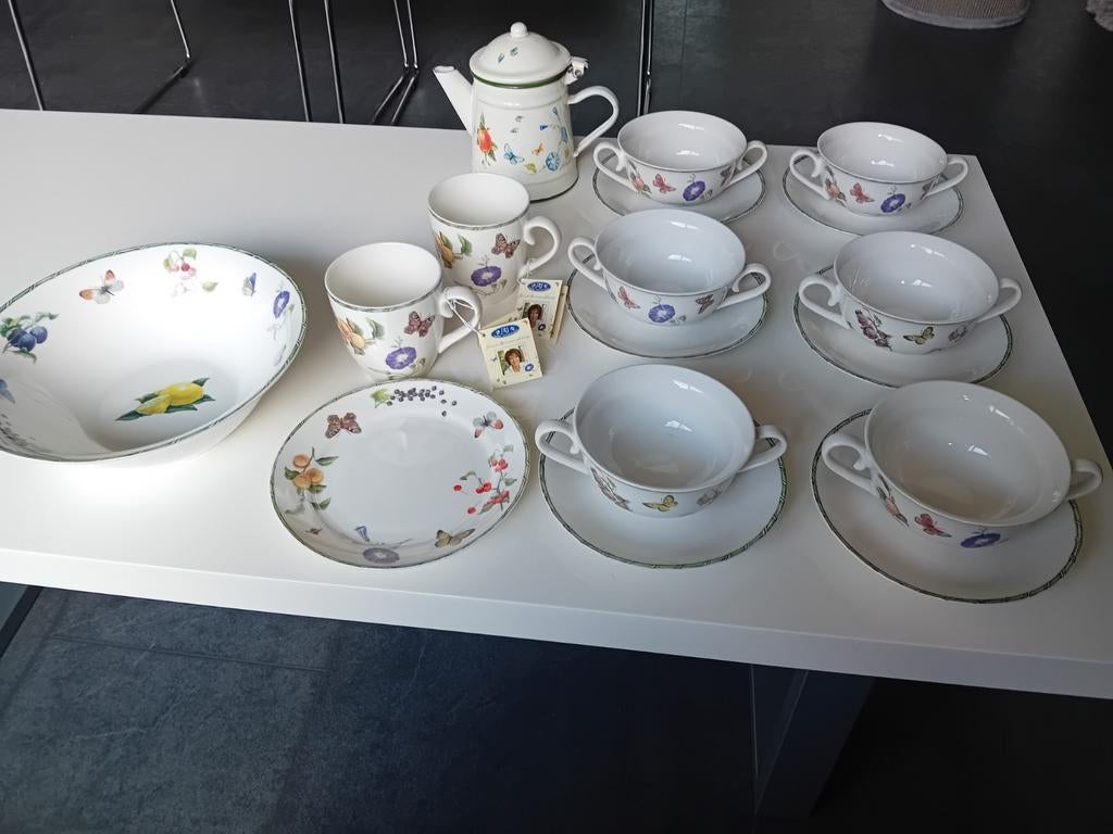 Janneke Brinkman Fruit & Fowers servies puntgaaf Salentijn, Ophalen of Verzenden, Zo goed als nieuw, Porselein, Overige stijlen