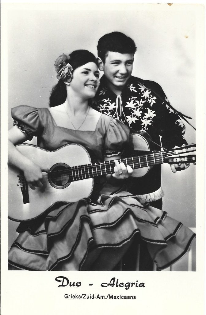 Den Haag-Galileistraat 15-oude promotie foto-DUO ALEGRIA, Ophalen of Verzenden, 1940 tot 1960, Ongelopen, Zuid-Holland