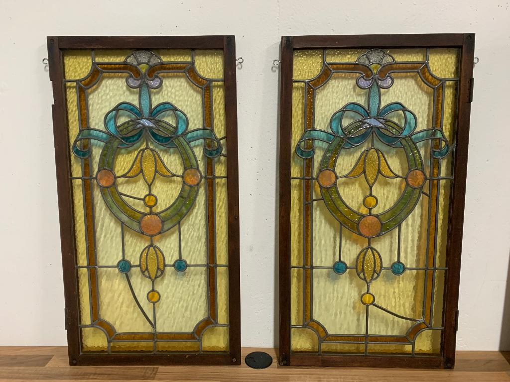 Art Nouveau | glas in lood ramen, Ophalen