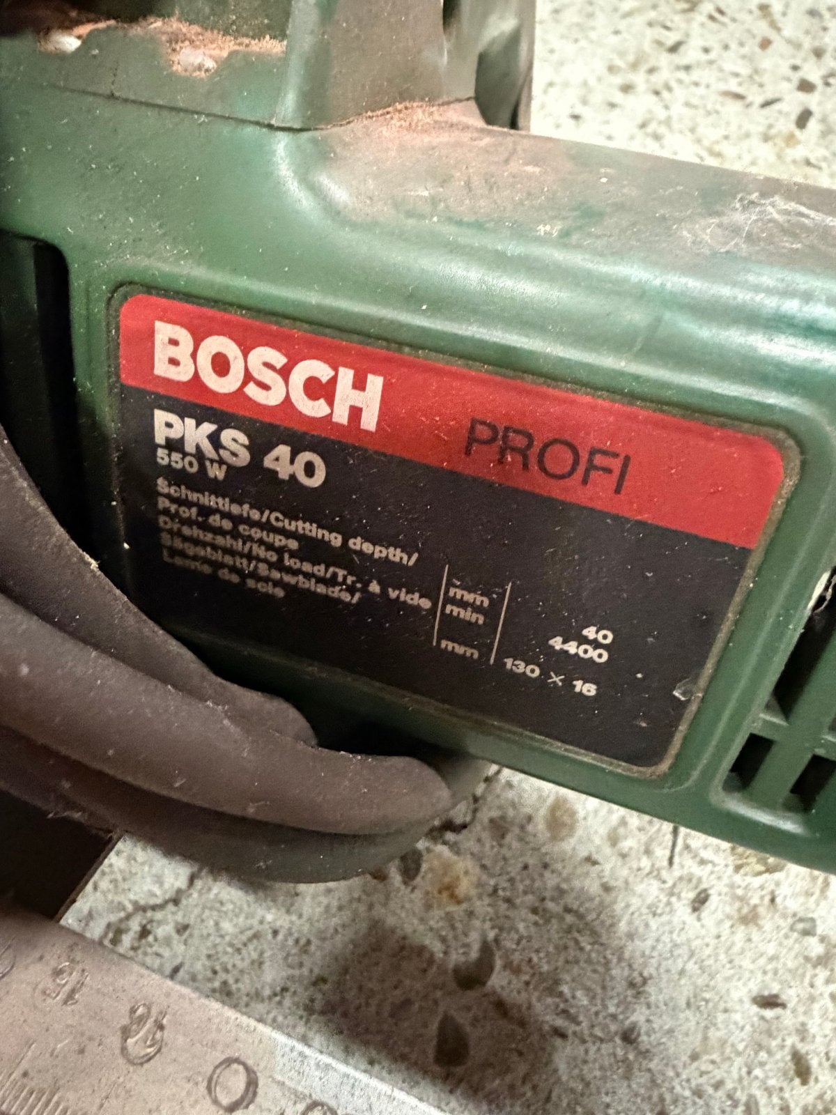 Bosch PKS 40 Profi Cirkelzaag - 550W, Doe-het-zelf en Verbouw, Gebruikt, Cirkelzaag, Ophalen of Verzenden, 30 tot 70 mm