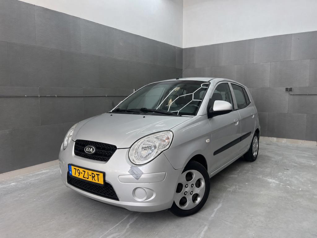 Kia Picanto 1.1 AUT 2008 Grijs, Auto's, Stof, Zwart, 4 cilinders, Origineel Nederlands
