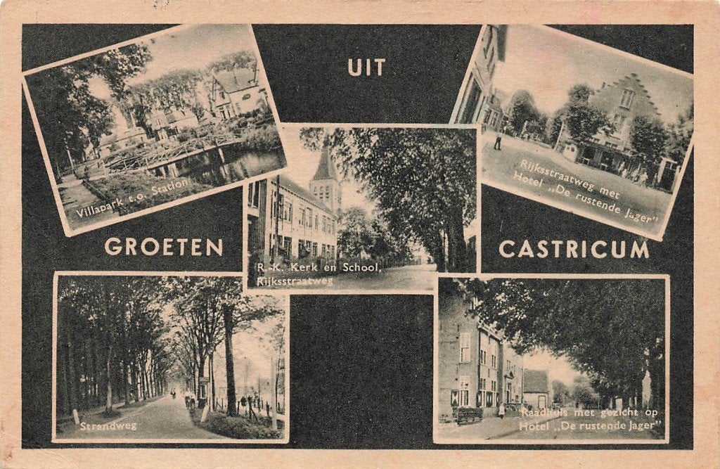Groeten uit Castricum, Ophalen of Verzenden, 1940 tot 1960, Gelopen, Noord-Holland