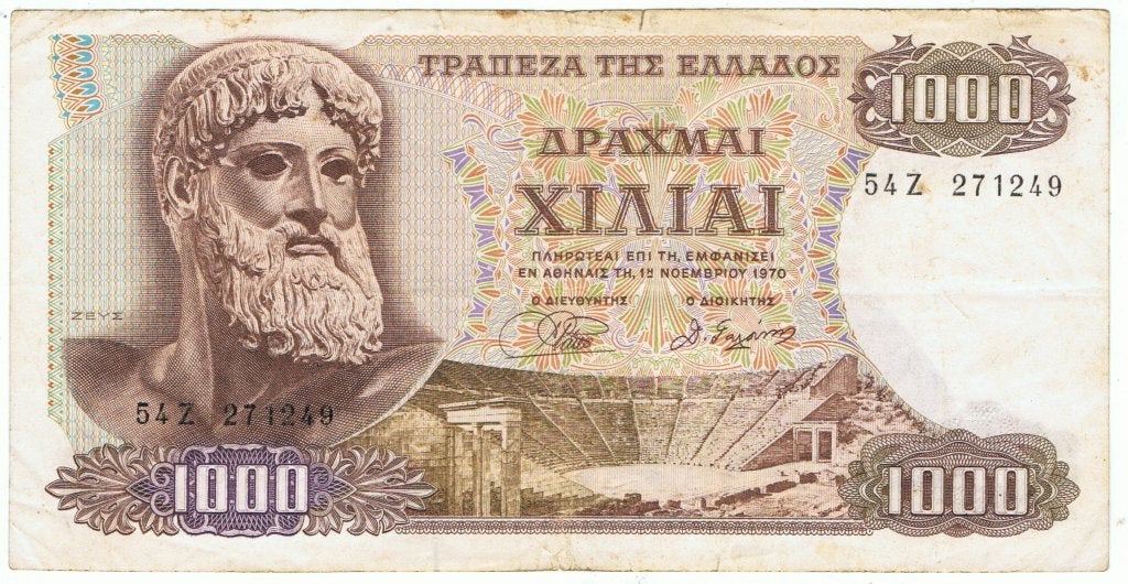 23-528 Griekenland 1000 drachme 1970, Postzegels en Munten, Bankbiljetten | Europa | Niet-Eurobiljetten, Ophalen of Verzenden