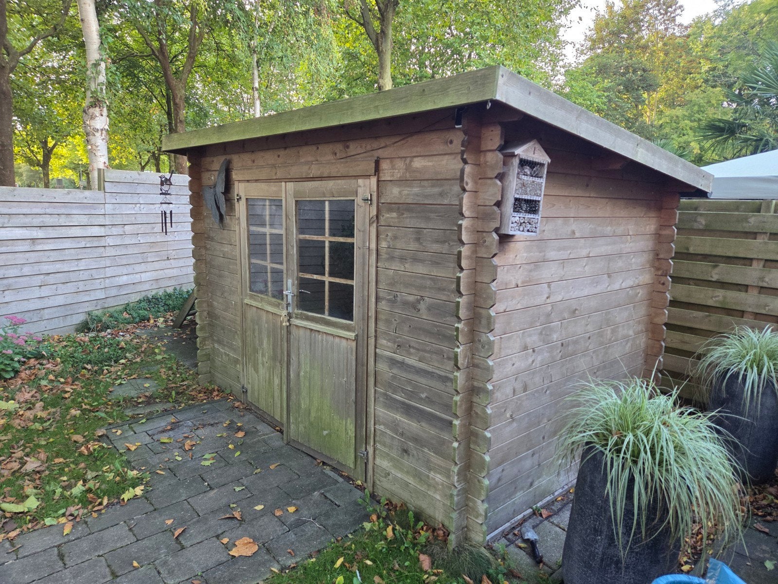 Houten Tuinhuis/Schuur met Ramen - Gebruikt, Tuin en Terras, Ophalen, 250 tot 500 cm, Schuur, 2 ramen