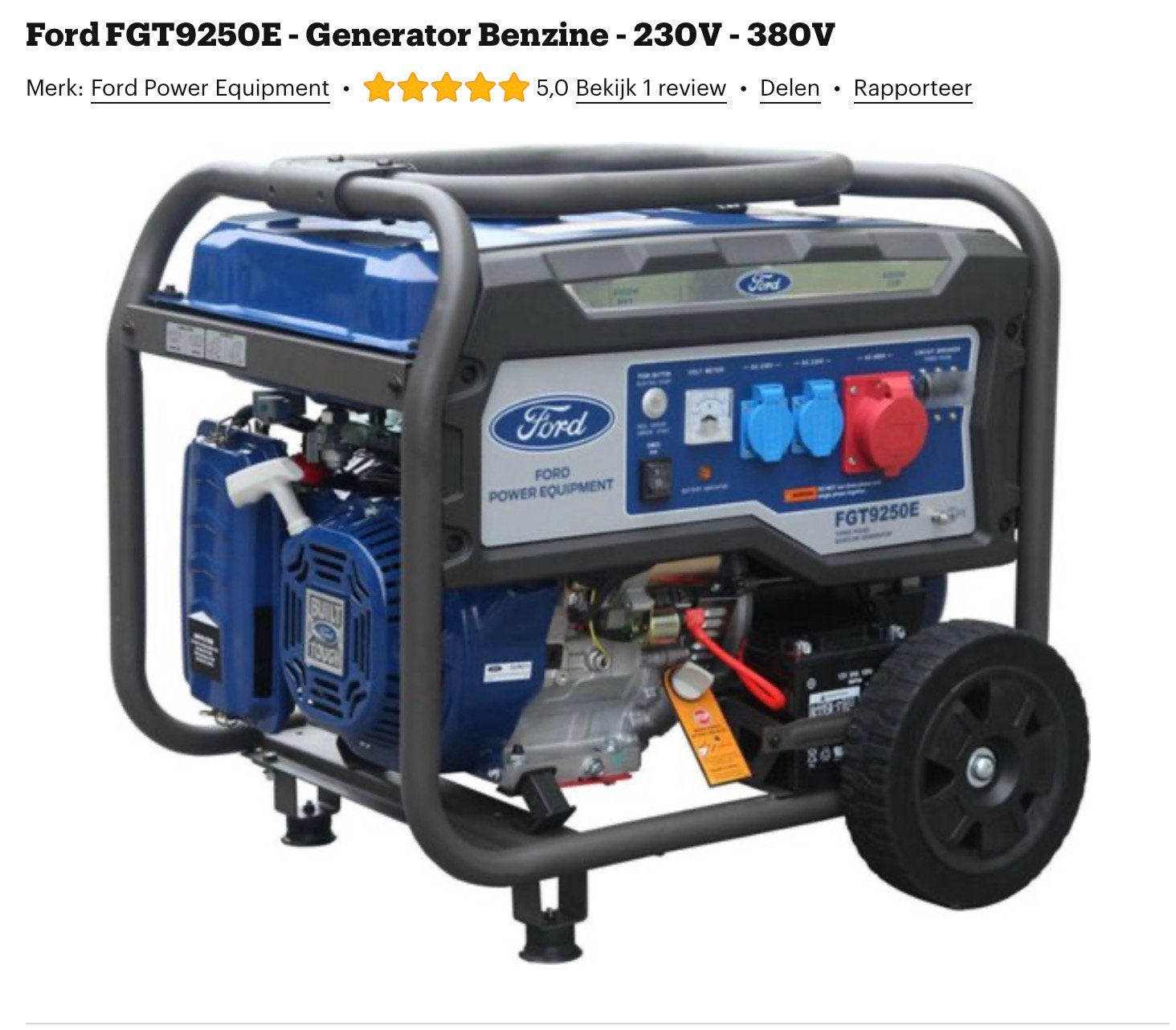 Ford FGT9250E - Generator Benzine - 230V - 380V. Nieuw, Ophalen, Nieuw, 5 tot 10 kVA