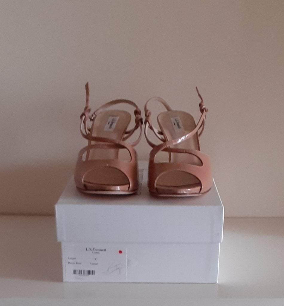 L.K. Bennett nieuwe lakleren peeptoe slingbacks, maat 41., Pumps, L.K. Bennett, Nieuw, Ophalen of Verzenden