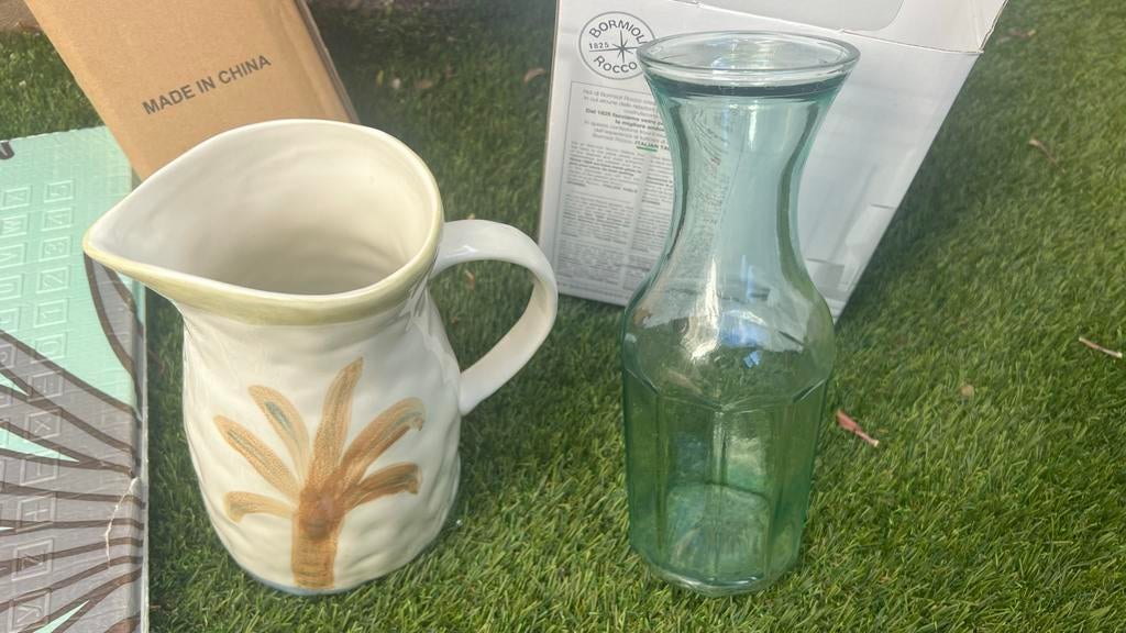 Twee karaffen, Ophalen, Gebruikt, Rond, Glas