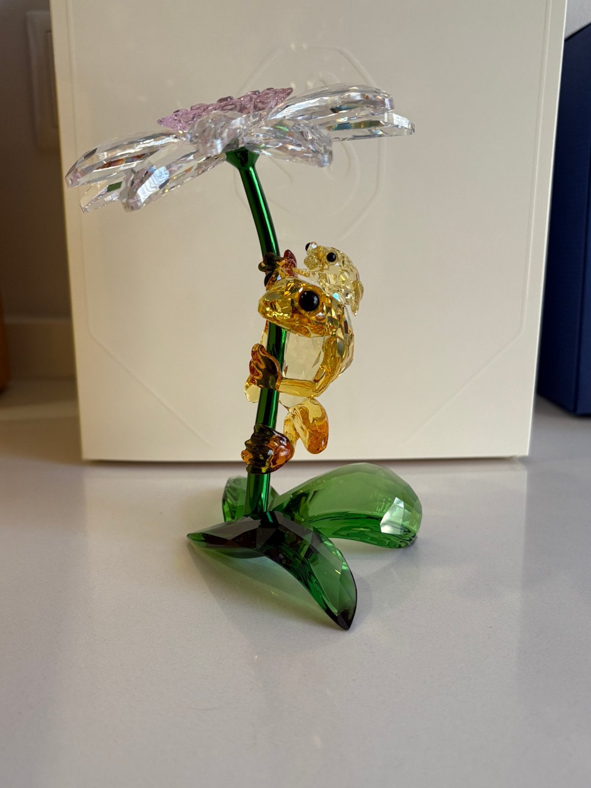 Swarovski Idyllia kikkers onder bloem (groot), Ophalen of Verzenden, Zo goed als nieuw, Figuurtje