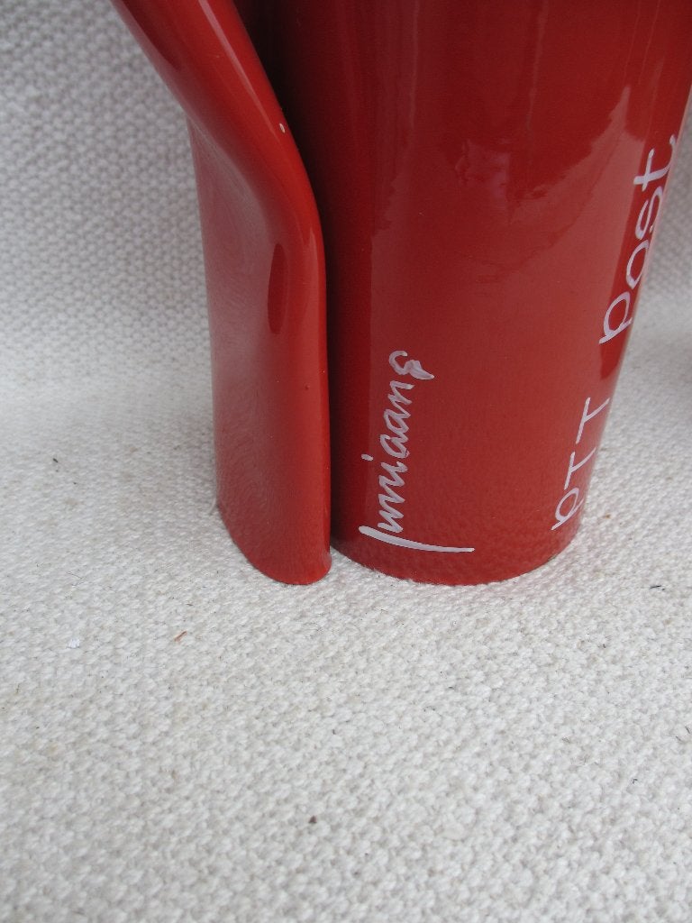 2 stuks Henk Jurriaans, object/vaas, gesigneerd jaren 80, Object, Ophalen of Verzenden, 32 cm, Rood
