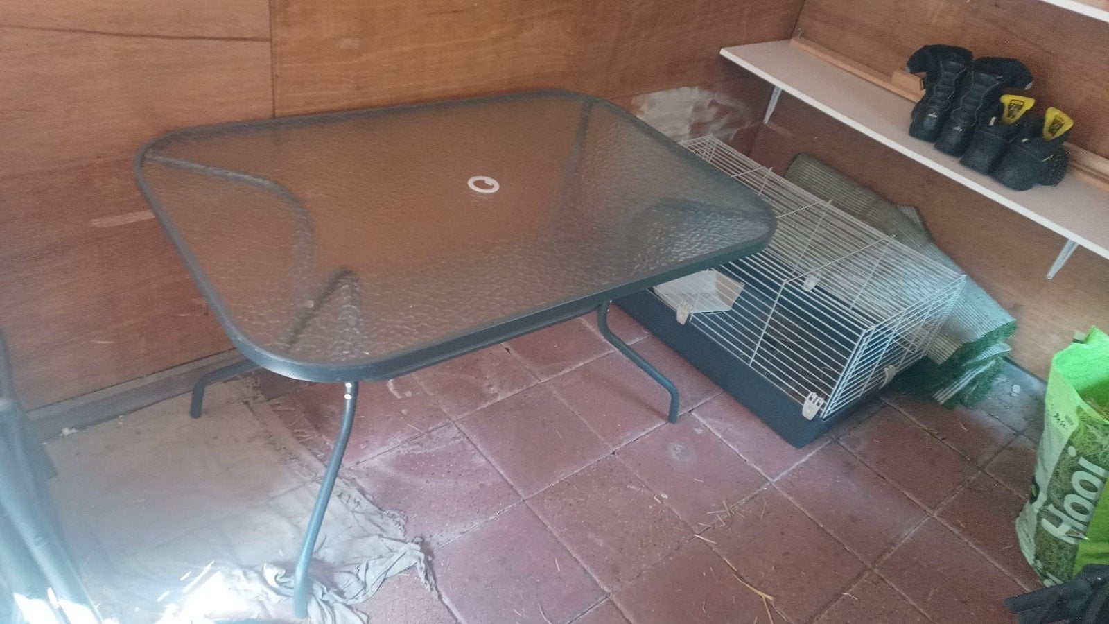 Te koop glazen buitentafel., Ophalen of Verzenden