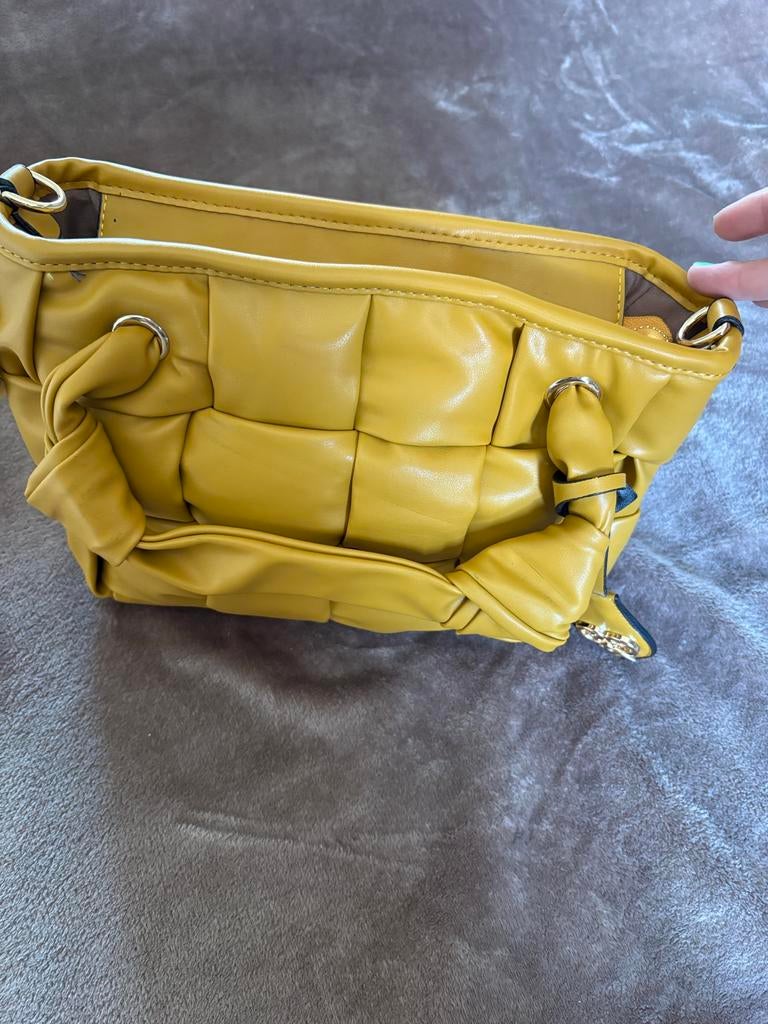 Nieuwe Evy Laure Paris gewatteerde handtas - Geel, Eu, Eu, Geel, Nieuw