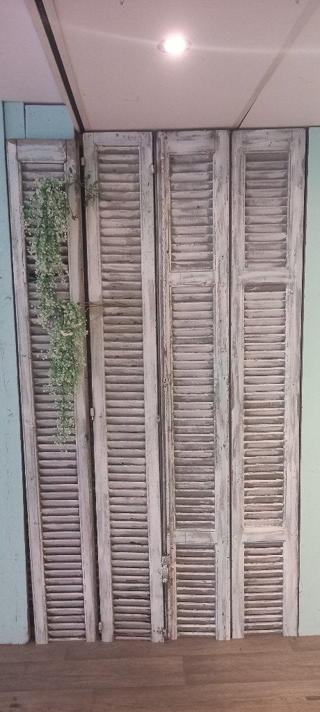 Oude Franse Louvredeuren 4x brocante louvre deuren origineel, Ophalen, Gebruikt