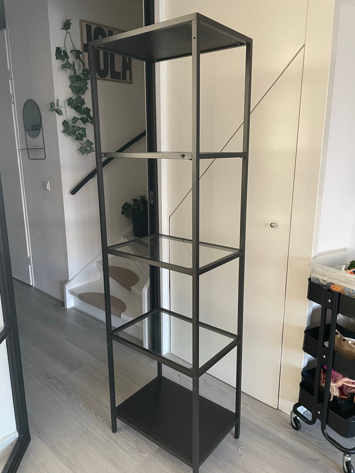 IKEA Stellingkast van metaal en glas, Ophalen, Gebruikt