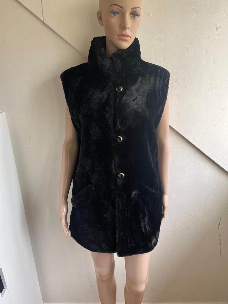 E.T.A.G.E. Bodywarmer faux fur maat L zwart nepbont, Ophalen of Verzenden, Zo goed als nieuw, Maat 38/40 (M), Zwart