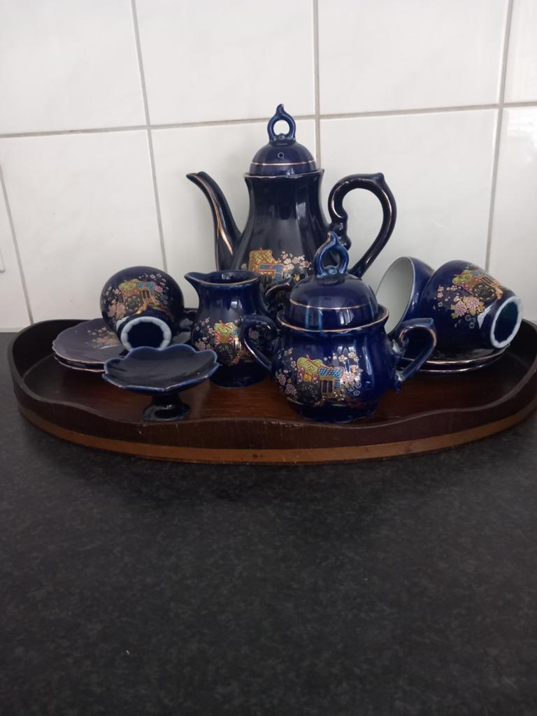 Chin ees servies blauw, Ophalen