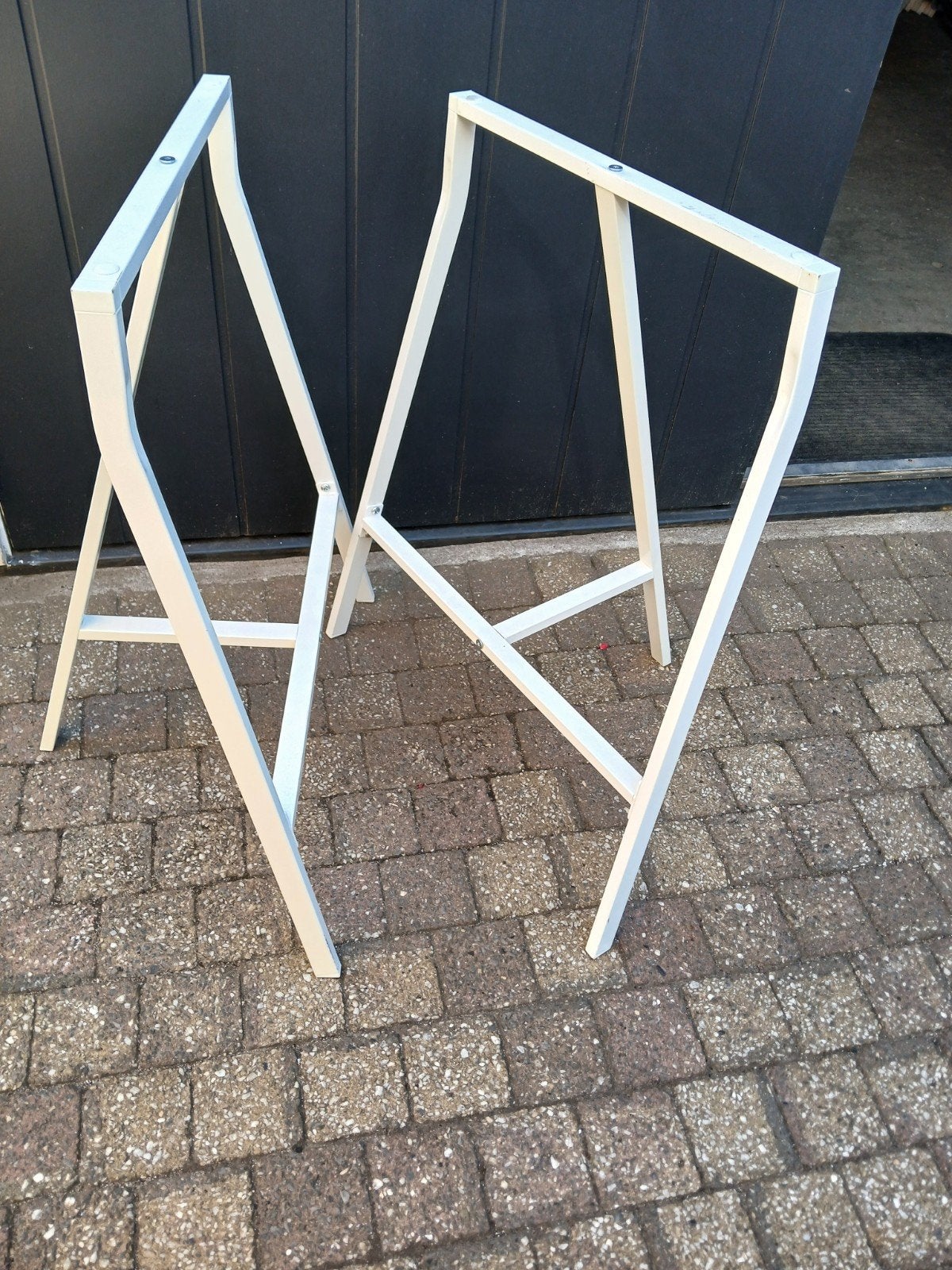 IKEA LERBERG schragen - Wit (2 stuks), Tafelpoot, Minder dan 50 cm, Gebruikt, Modern, functioneel