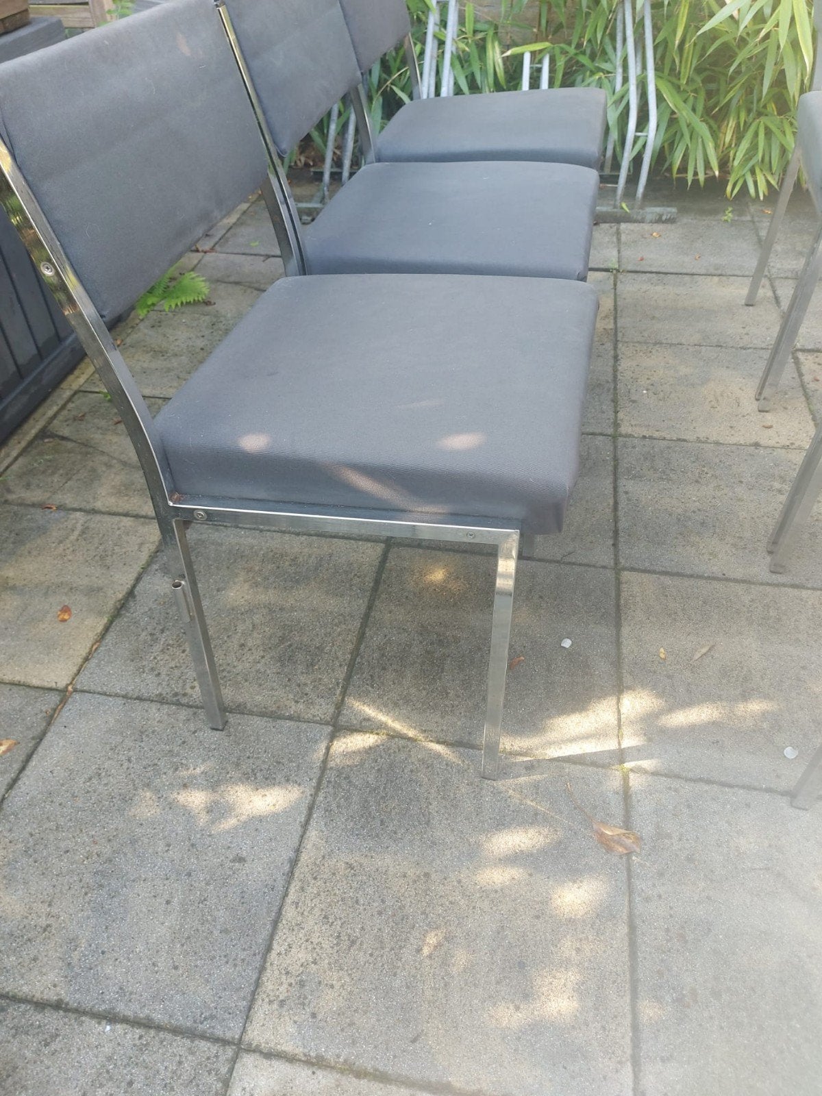 6 Vintage chrome eetkamerstoelen, Ophalen, Gebruikt
