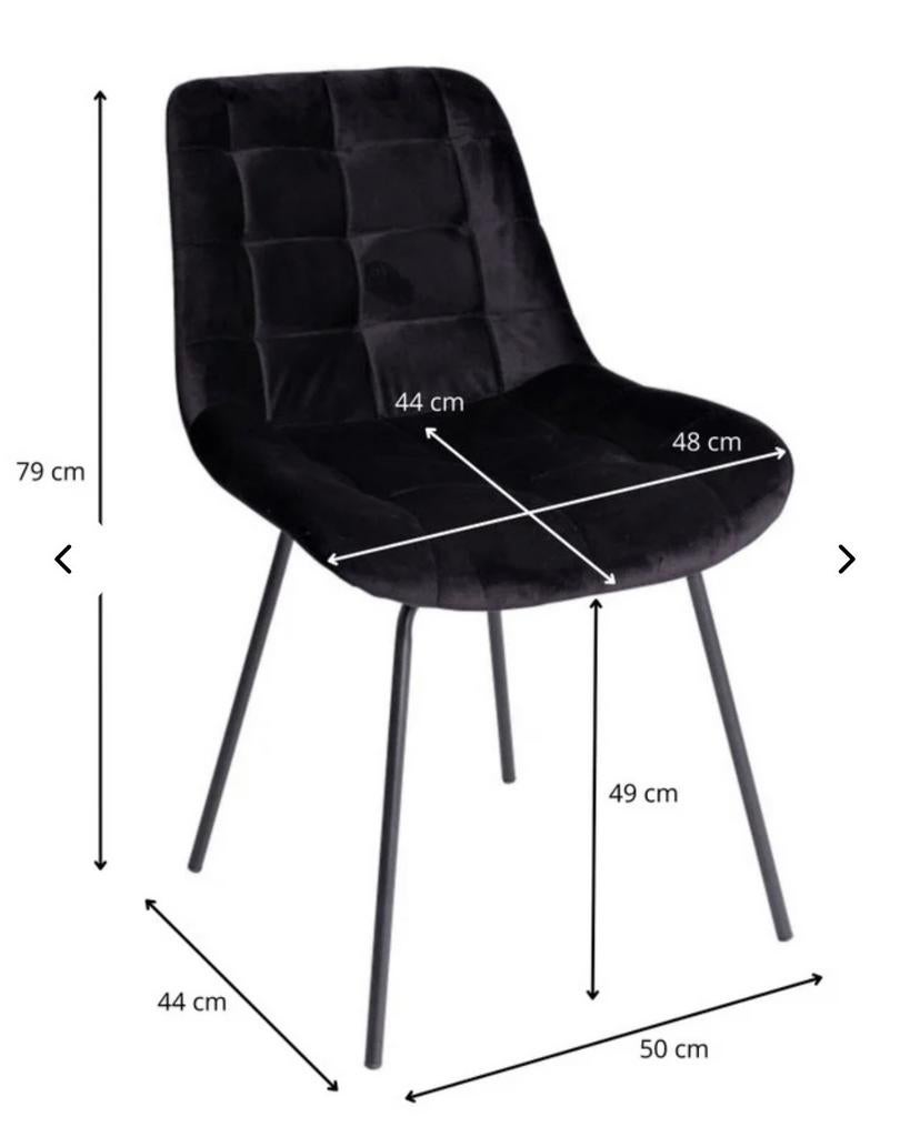 Zwarte Velvet 4x Eetkamerstoelen - Xenos Stijl, Ophalen, Zwart, Zo goed als nieuw, Eén