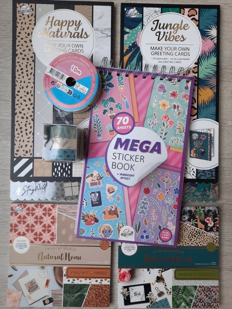 Scrapbook pakket jungle/natuur, Ophalen of Verzenden, Gebruikt, Papier of Karton