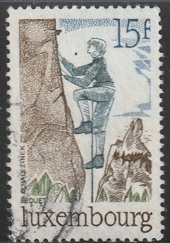 Luxemburg 1975 913 Bergbeklimmen 15f, Gest, Ophalen of Verzenden, Luxemburg, Gestempeld