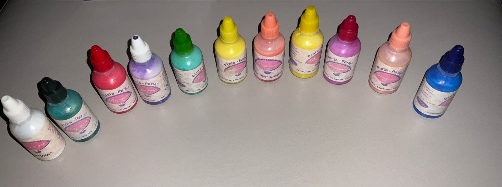 Set van 11 Pinta-Perla verfpotjes Pergamano, Ophalen of Verzenden, Gebruikt, Overige thema's, Overige typen