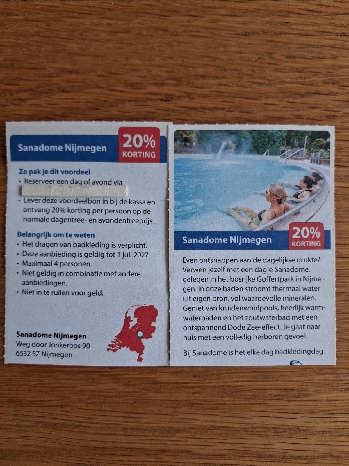 SAUNA SANADOME NIJMEGEN 20% KORT MAX 4 PERSONEN!, Drie personen of meer, Kortingsbon, Spa of Sauna