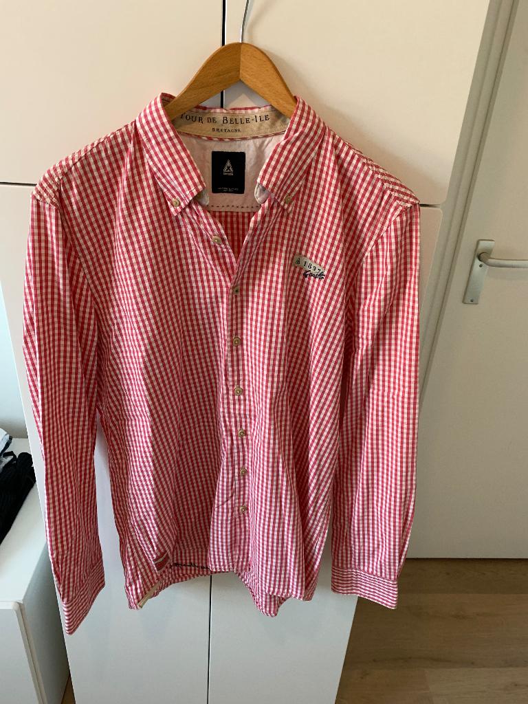 Gaastra blouse Heren rood/wit geblokt Maat L, Gaastra, Ophalen of Verzenden, Zo goed als nieuw, Halswijdte 41/42 (L)