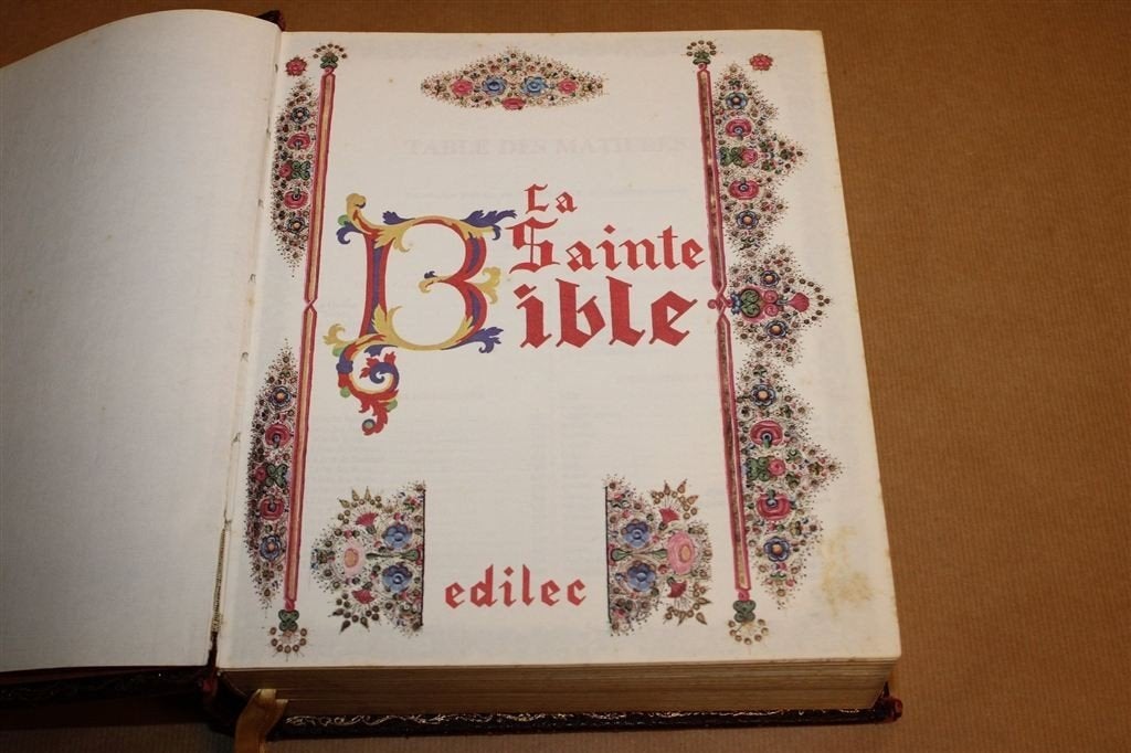 La Sainte Bible — Luxe Franse Bijbel Goud op Snee 1979, Ophalen of Verzenden, Gelezen