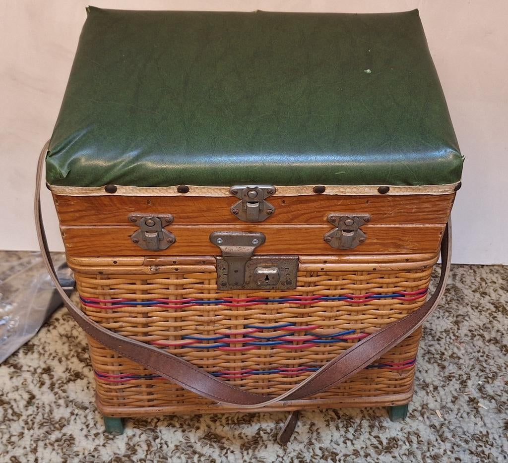 Leuke antieke viskoffer voor de liefhebber, Ophalen, Gebruikt, Koffer of Tas