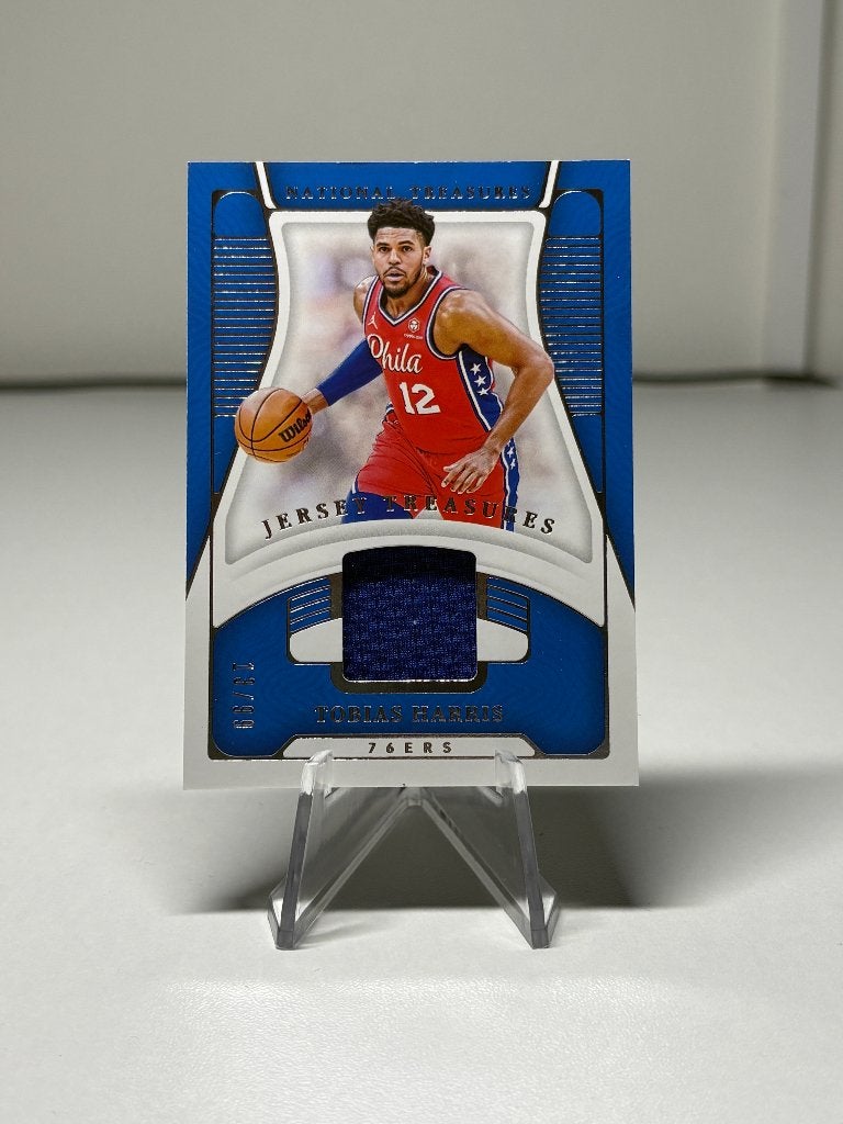 Panini National Treasures /99 patch Tobias Harris kaart, Hobby en Vrije tijd, Stickers en Plaatjes, Ophalen of Verzenden, Zo goed als nieuw