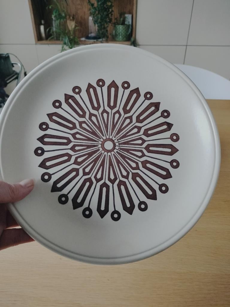 Set van 8 vintage Biltons dinerborden - Bruin bloemmotief, Antiek en Kunst, Ophalen of Verzenden