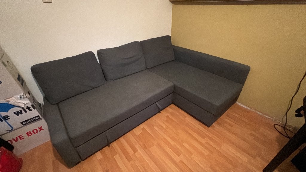 Friheten hoekslaapbank, Ophalen, Gebruikt, Eenpersoons, 140 cm