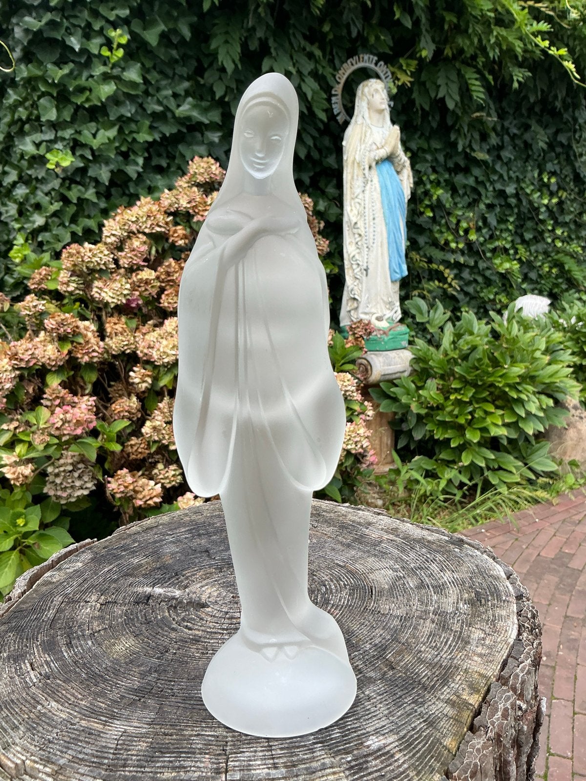 Fostoria Glass Madonna "Silver Mist" ❤️ Heilige Maagd Maria, Ophalen of Verzenden