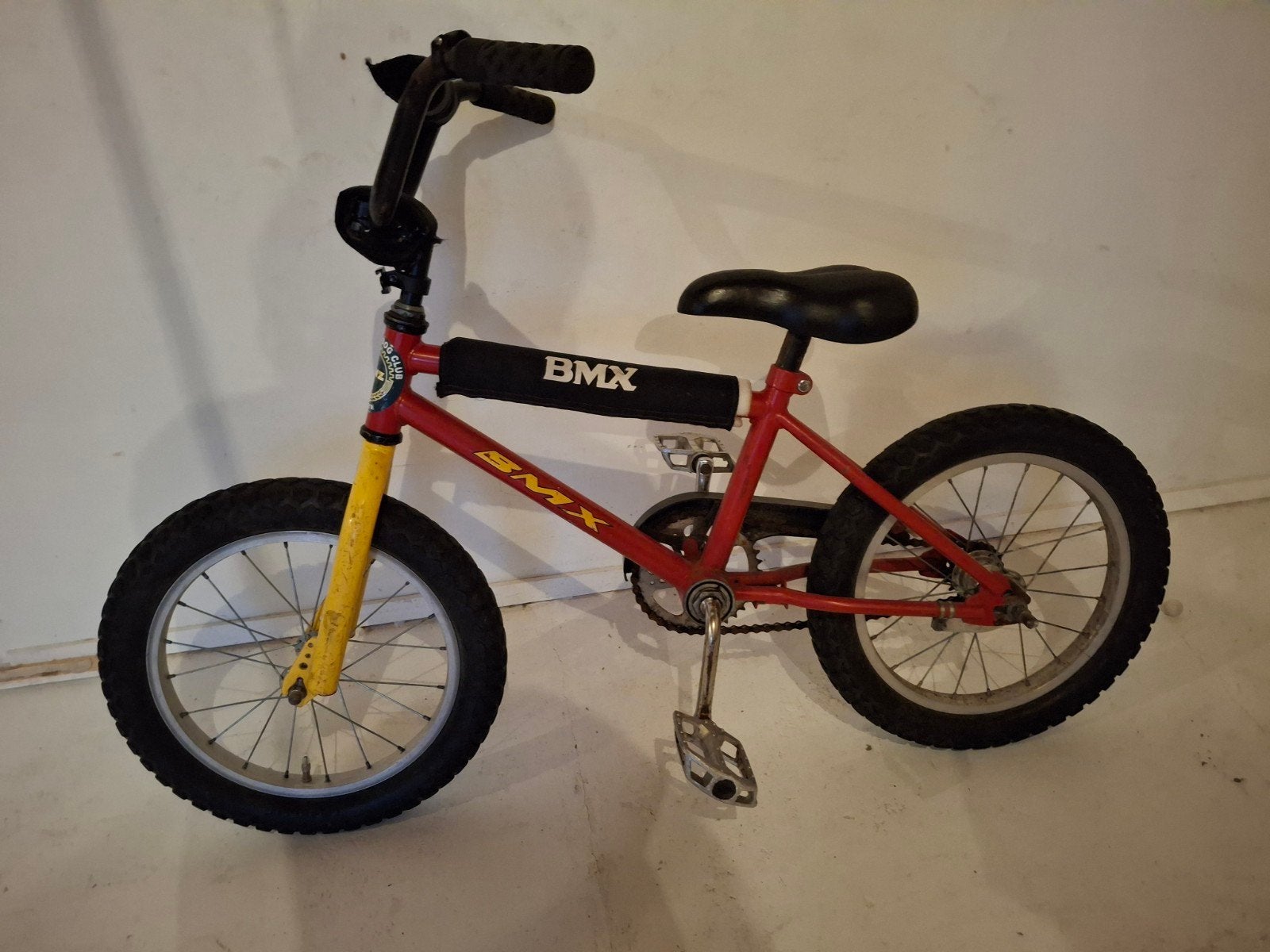 BMX kinderfiets rood/geel - Gebruikt, Ophalen, Terugtraprem, Staal, Onbekend