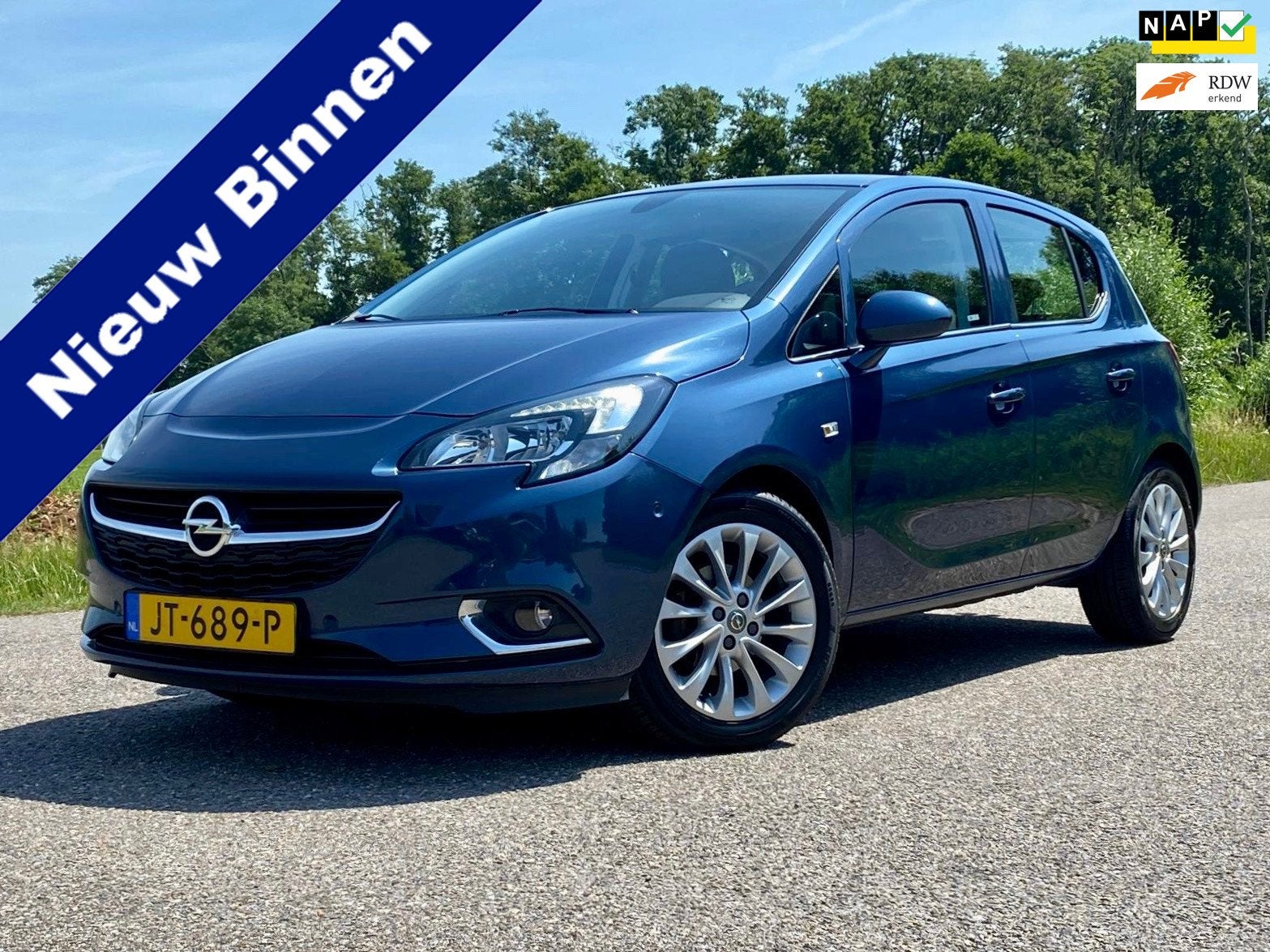 Opel Corsa 1.4 Edition Automaat Clima Camera CruiseControl P, Gebruikt, 4 cilinders, Blauw, 49 €/maand