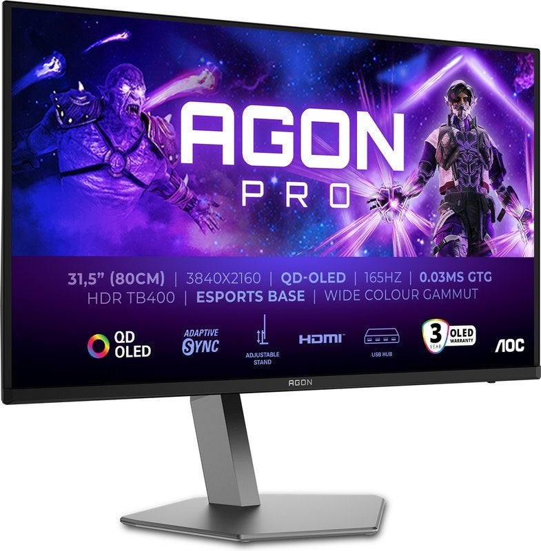 AOC AGON PRO AG326UD 31.5" QD-OLED Gaming Monitor 165Hz 4K