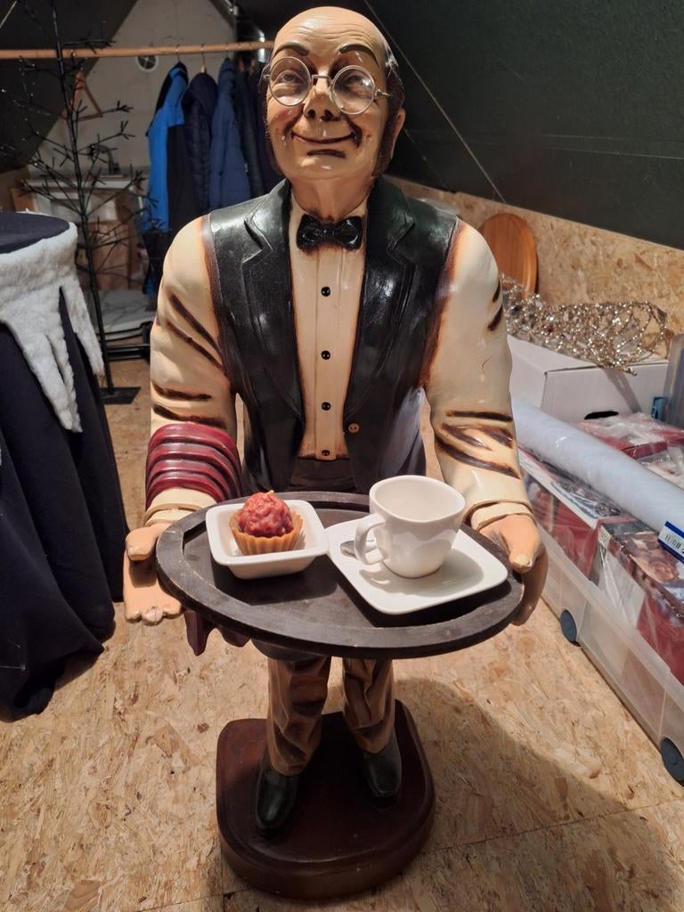 Decoratieve Butler met Dienblad - 93 cm hoog, Ophalen
