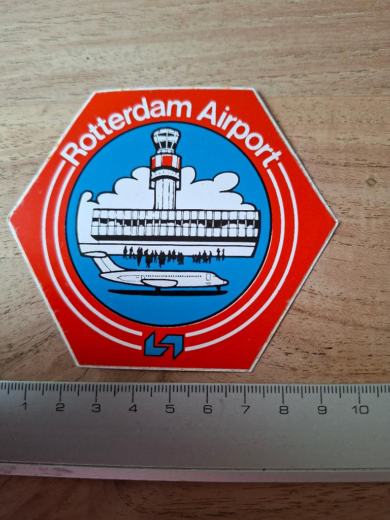 Sticker Rotterdam airport, Ophalen of Verzenden, Zo goed als nieuw, Overige typen