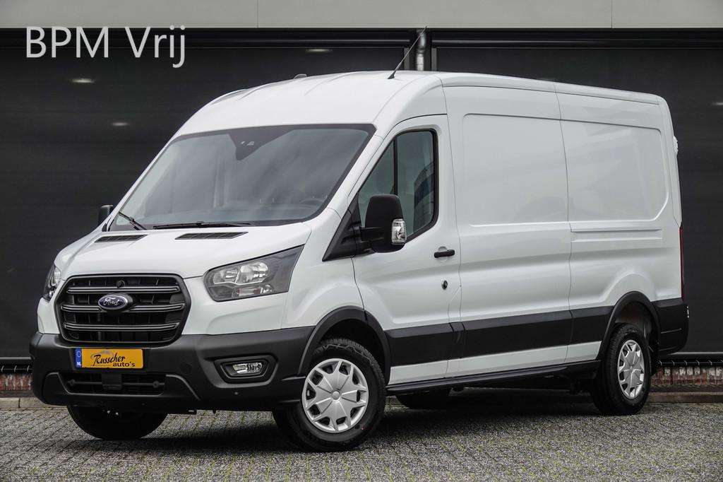 Ford Transit L3H2 2.0Tdci 130PK | 3.500 kg. trekgewicht | Tr, Auto's, Bestelauto's, Voorwielaandrijving, Stof, Zwart, 4 cilinders