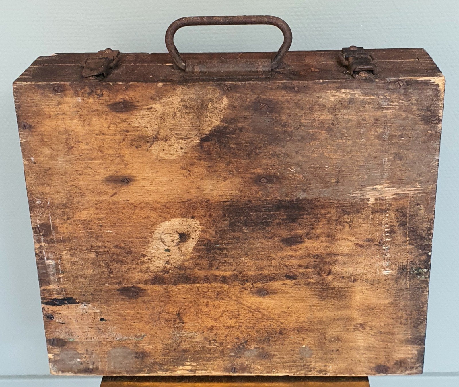 Koffer oud hout bijzonder 39 cm x 38 cm uit jaar 1961, Minder dan 50 cm, Minder dan 50 cm, Ophalen of Verzenden, Zo goed als nieuw