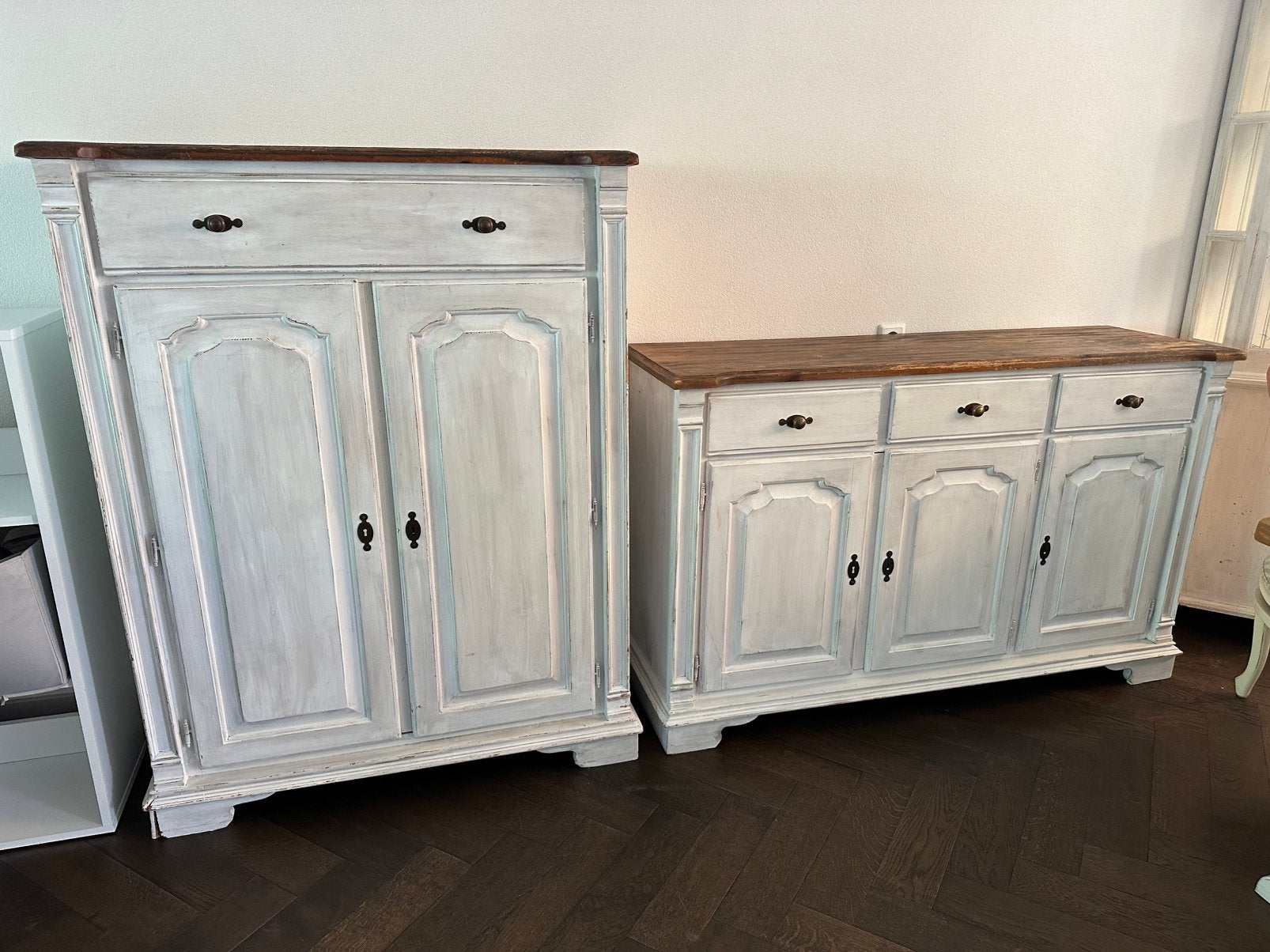 Riviera Maison “look” White Wash Meubels Eikenhout, Huis en Inrichting, Kasten | Dressoirs, Ophalen, Eikenhout, 50 tot 100 cm