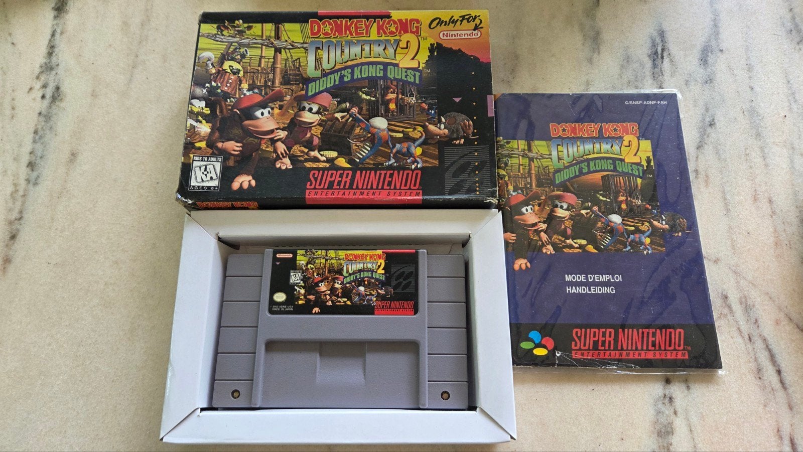 Donkey Kong Country 2 SNES (US) CIB - Getest & Werkend, Avontuur en Actie, Gebruikt, Verzenden, 2 spelers