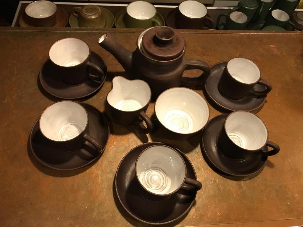 Vintage jaren 70 keramiek theeservies, Ophalen of Verzenden