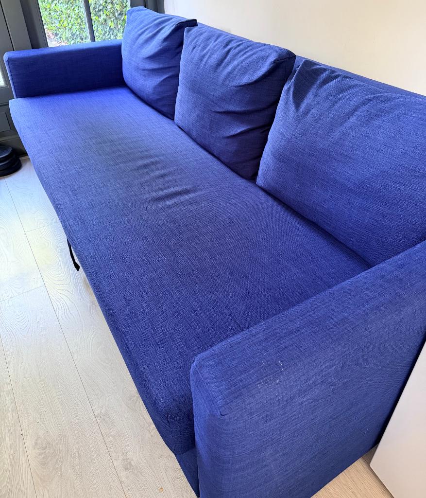 Friheten slaapbank - gratis, Gebruikt, Blauw, Ophalen of Verzenden, Overige maten