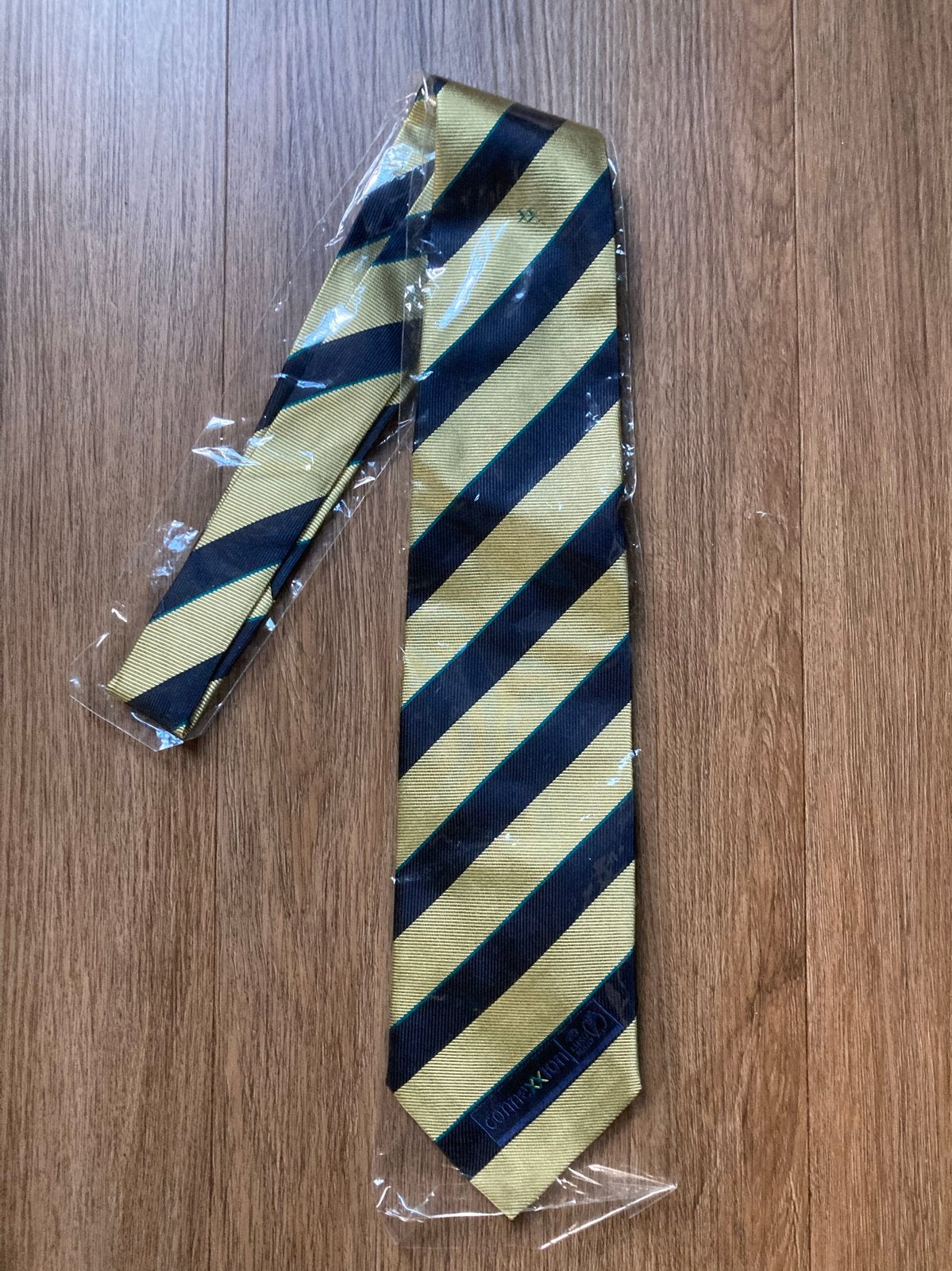 Connexxion stropdas - Rogers & Hamilton pure zijde, Kleding | Heren, Ophalen of Verzenden, Nieuw, Geel, Met patroon