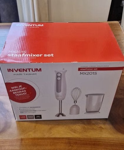 Inventum Staafmixerset MX201S Nieuw in Doos Ongebruikt, Ophalen, Nieuw, 3 snelheden of meer, Vaatwasserbestendig