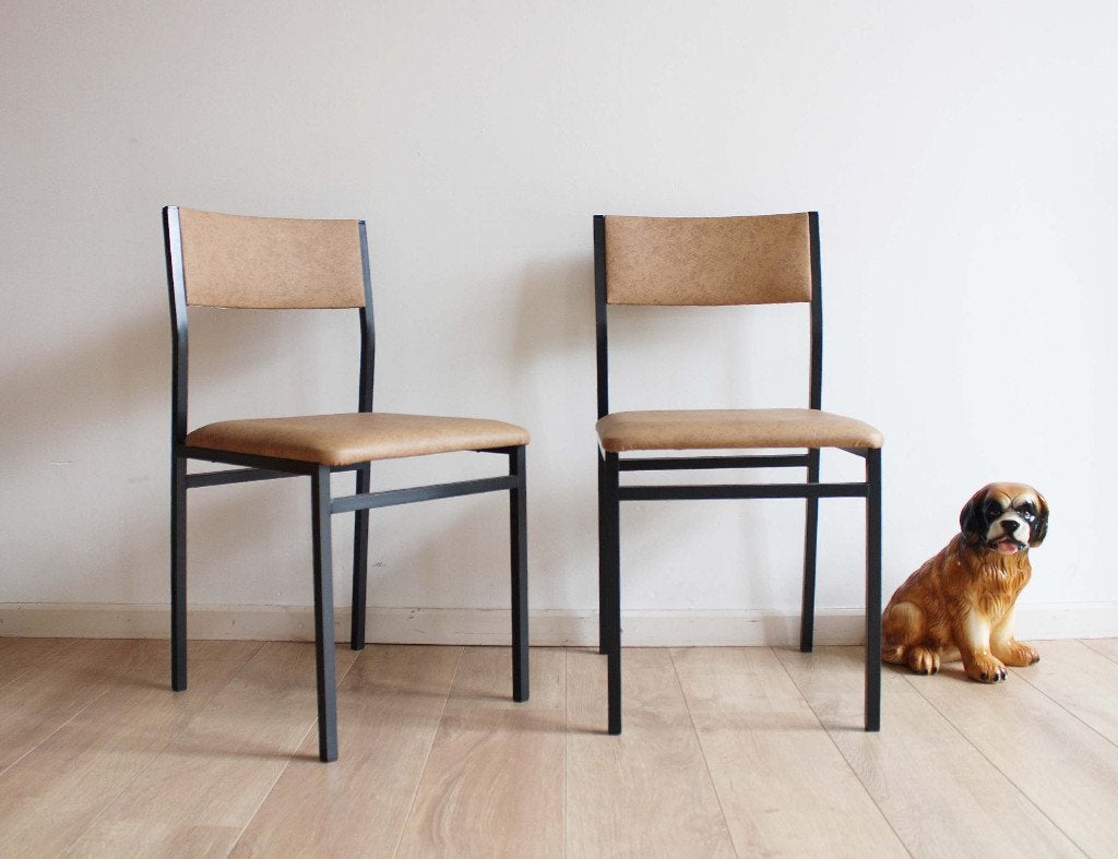 2 vintage eetkamer stoelen. Retro stoelen - Pastoe stijl., Ophalen, Twee, O, Bruin