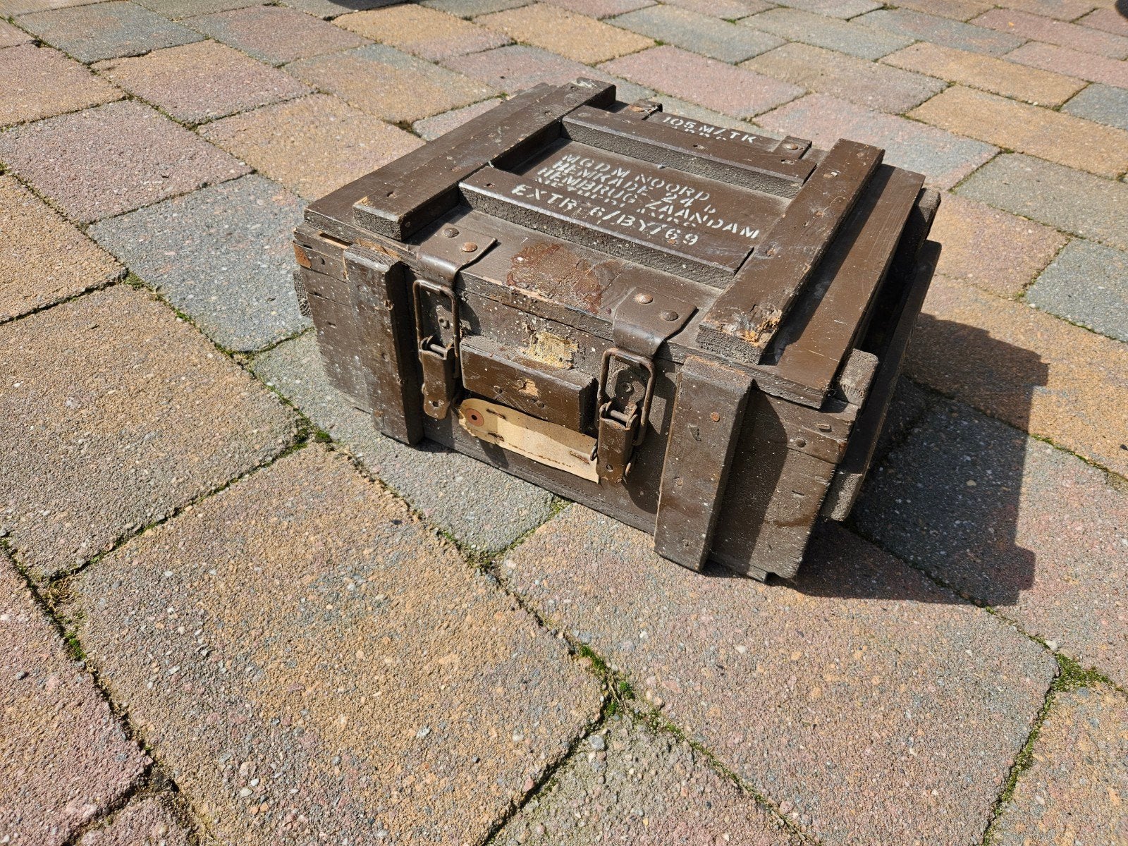 Legerkist Houten Kist 40 x 35 cm - Militair Verzamelobject, Ophalen of Verzenden, Landmacht, Nederland, Kist of Geocache