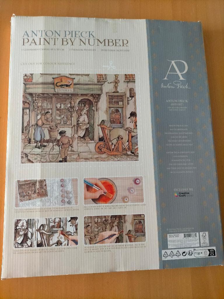 Anton pieck paint by number op Canvas, Ophalen of Verzenden, Minder dan 50 cm, Schilderij, Minder dan 50 cm