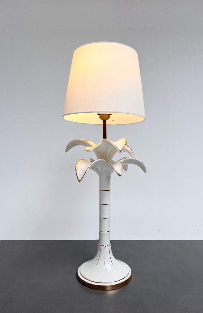 Palmboomlamp toegeschreven aan Tommaso Barbi, 1970's, Gebruikt, Ophalen of Verzenden, Regency, Steen/keramiek
